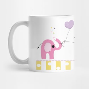 Cute elephants and baby elephant Mug